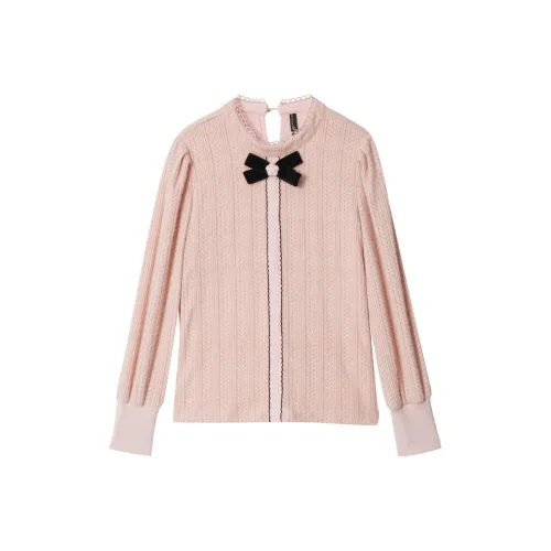 OUNIXUE Серо-розовые Женские Рубашки