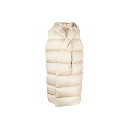 RICK OWENS совместный бренд RO FW21 Однотонный С капюшоном Свободный крой MID Длина Пуховик Женский Бежевый