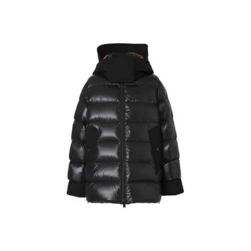 Burberry Однотонный С капюшоном Пуховик Женские Черный