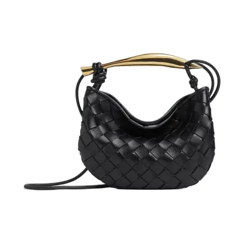 Bottega Veneta Sardine Овечья кожа Сумка на одно плечо Женская Черная