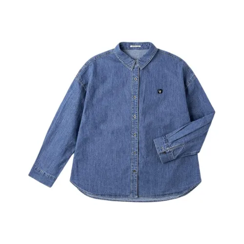 Lee Средне-голубые Женские Рубашки