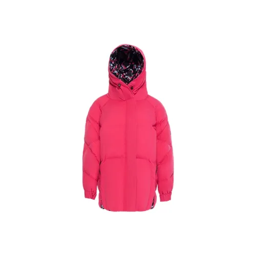 ERAL Однотонный с капюшоном свободный крой MID пуховик женский розовый