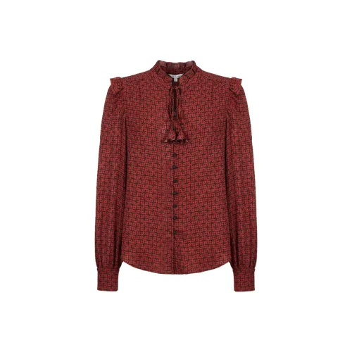 JZ. ANNAKRO Рубашка Женская Цветочная Бордовая