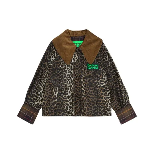 GANNI X Barbour Co Бренд Леопардовый принт Женские Куртки