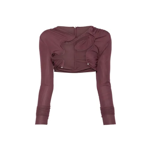 Christopher Esber FW24 T Рубашка Женская Персиковый Новый Древесный Коричневый