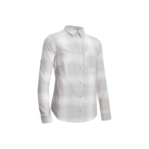 DECATHLON FORCLAZ TRAVEL 100 Рубашка Женская Светлый Дымчатый Серый