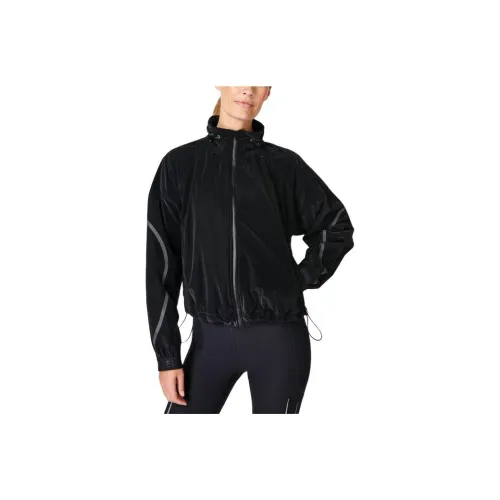 Sweaty Betty Жидкость SHINE Bomber Куртки Пальто Женские Черный