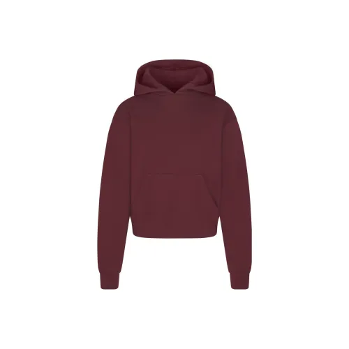 SKIMS Cotton Fleece CLASSIC Hoodie Sweatshirt Women's OXBLOOD Фуксия