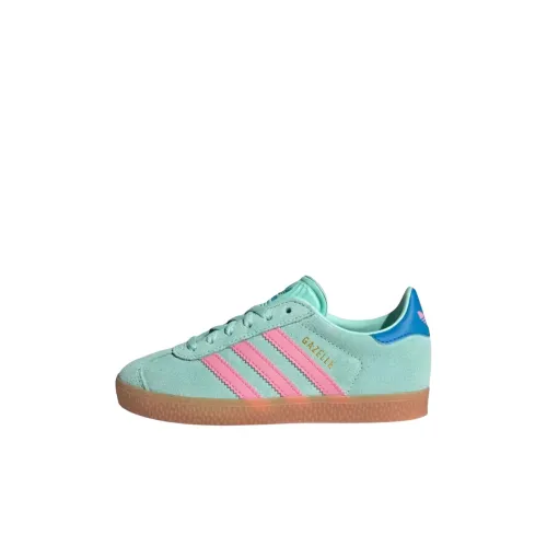 Adidas Originals Gazelle Low Топ Детские Скейтбординги Зеленый Розовый Детский