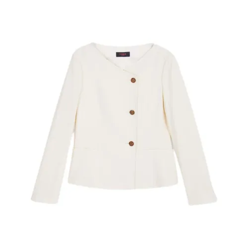 Yiner Куртки Пальто Женские Кремовый Белый