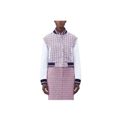 THOM BROWNE· Crochet Твид Укороченный VARSITY Куртка Куртки Пальто Женские Многоцветный