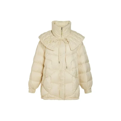 LOFT SHINE Однотонный Воротник-стойка Пуховик Женский Светло-желтый