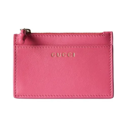 GUCCI Smooth кожа держатель для карт Mini женский темно-розовый