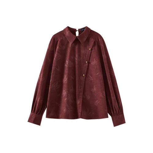 OUNIXUE Рубашка Женская Анкора Красная