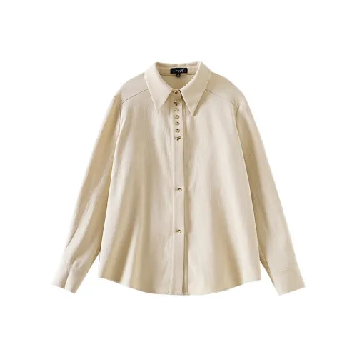 OUNIXUE Рубашка Женская Кремово-Желтая