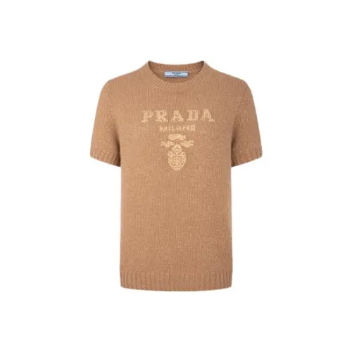 PRADA FW23 Трикотаж Женский Верблюжий Желтый