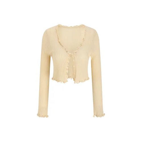 CHIWAWAMEME Светло-желтый Женская трикотажная одежда