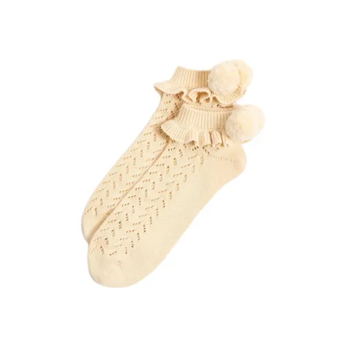 Valentino SS25 Низкие носки Женские 1 упаковка Бежевый Желтый