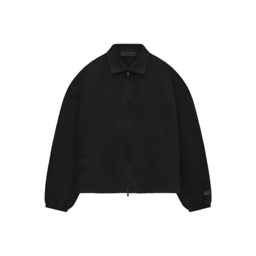Fear of God Essentials SS24 Drop2 WOMEN'SS Оболочка Bomber Куртки Пальто Женские Чисто черный Деним Overdye Черный деним