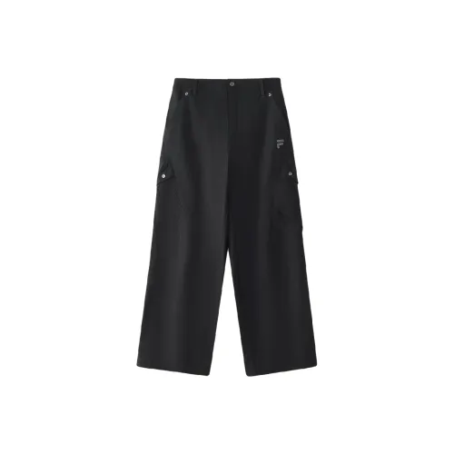 FILA FUSION Рабочий стиль SS25 Повседневные брюки Мужской Глубокий черный