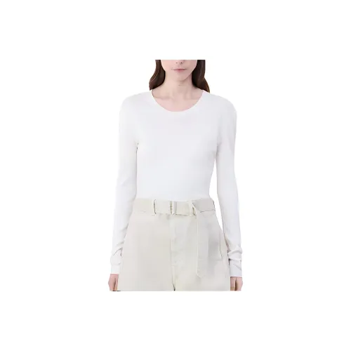 Lemaire Рукав с оборванным плечом T-рубашка Женская Абрикос Белый