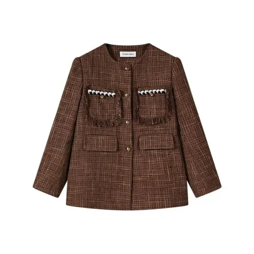 LCEVHZ'S Куртки Пальто Женские Кофе