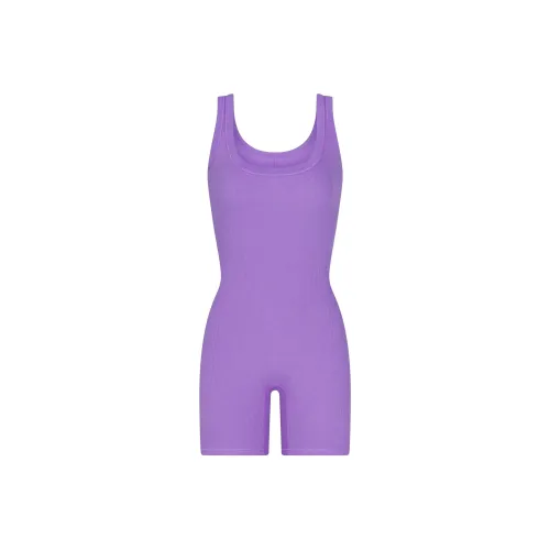 SKIMS Хлопок Rib Onesie Комбинезон Женский Ultra Violet Ультрафиолет