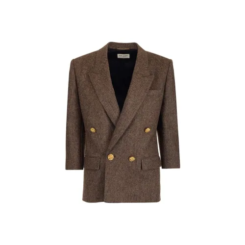 SAINT LAURENT SS22 Куртки и Пальто Женские Умбра