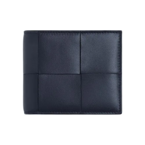 Bottega Veneta Cassette Кошелек из коровьей кожи Маленький Мужской Космический синий и Сапеле Красный