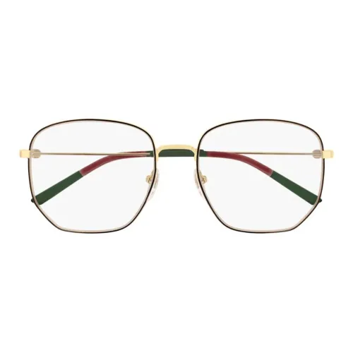 GUCCI В зависимости от официального сайта Квадратные оправы для очков Унисекс Черный Золотой