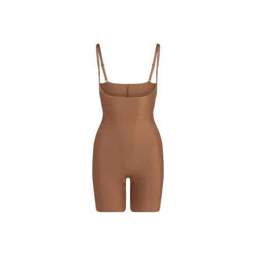SKIMS Центральная часть Ядерный SCULPT Открыто Верхний обхват груди MID Бедро BODYSUIT Комбинезон Женские Яшмовый Яшмовый
