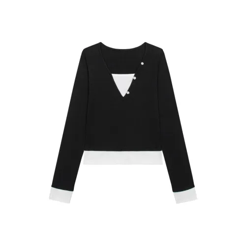 ZXZA Черные Женские Футболки