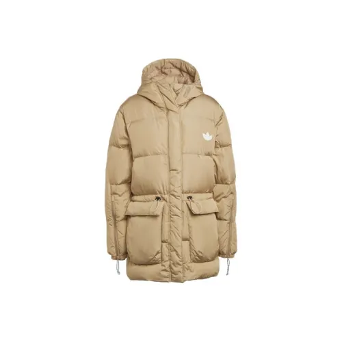 Adidas Originals Clover Series Outfit Пуховик Зимний Женский Светлый Хаки