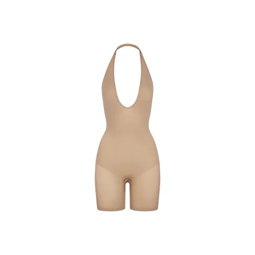 SKIMS Бесшовный Sculpt Deep Plunge Короткий Комбинезон Женские Глина Глина