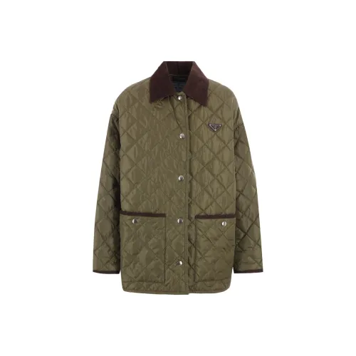 PRADA RE Нейлон SS24 Куртки и Пальто Женские Зеленый