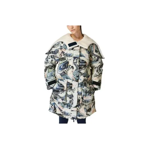 Sweaty Betty Пуховик Женские Синий Glacier с принтом