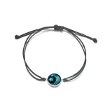 Синий свет, звезда и луна, ткань, вязаный браслет (черная подошва)