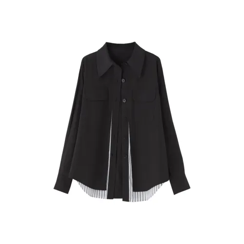 SOON FLOWER Рубашка Женская Черная