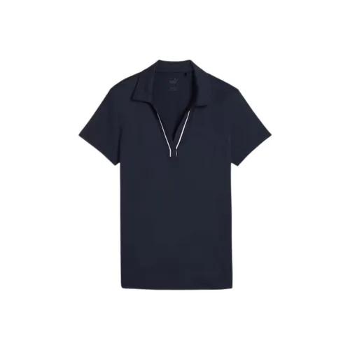 PUMA CLOUDSPUN Piped Короткий Рукав Polo Женские Черный