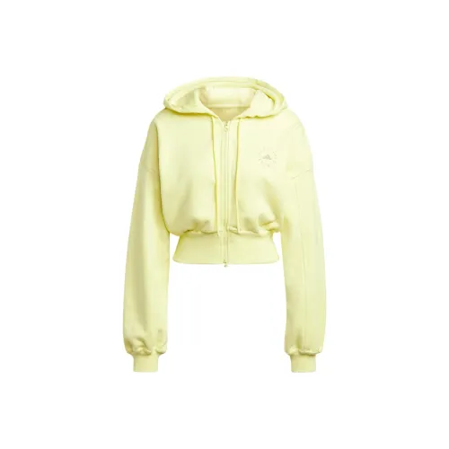 Adidas x Stella McCartney Спортивная одежда Укороченный худи Куртки и пальто Женские Розовый Желтый