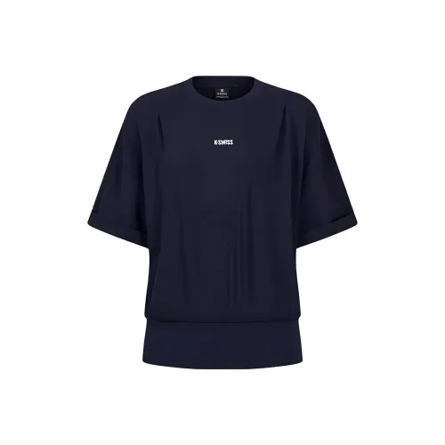 KSWISS Летучая мышь рукав T-рубашка Женская Спокойная ночь Синий