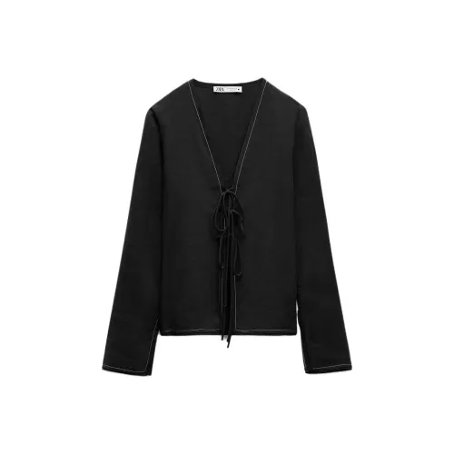 ZARA ZW Series Угольно-серые Женские Рубашки