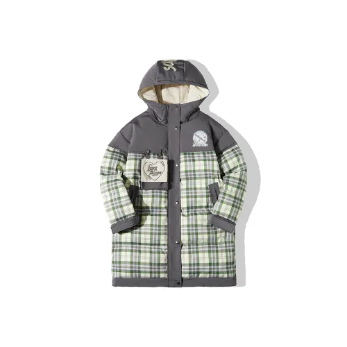 MEETLADY Буква Cartoon С капюшоном Loose Fit MID Down Jacket Women's