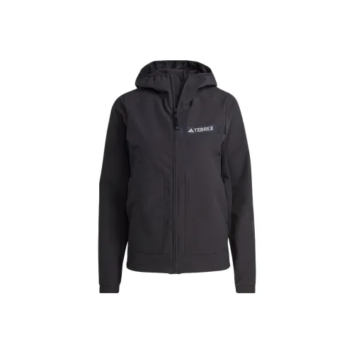 Adidas MULTI Мягкая оболочка Куртка Куртки Пальто Женские Черный