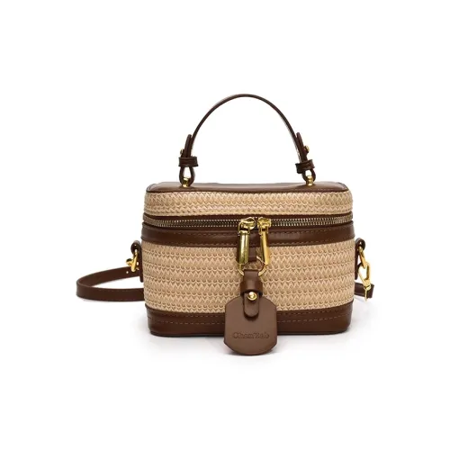 RKM PU (полиуретан) Соломенная плетеная через плечо сумка Стандартная Женская Какао-коричневый Молочно-чайный абрикос