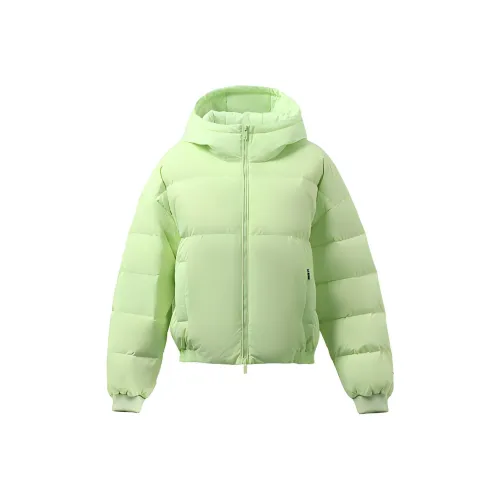 Подкладка Sports Fashion Collection Однотонный С капюшоном Свободный крой Пуховик Женский Бабочка Зеленый Розовый