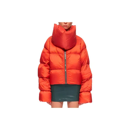 RICK OWENS совместный бренд RO FW22 Однотонный Воротник-стойка Пуховик Женский Апельсин