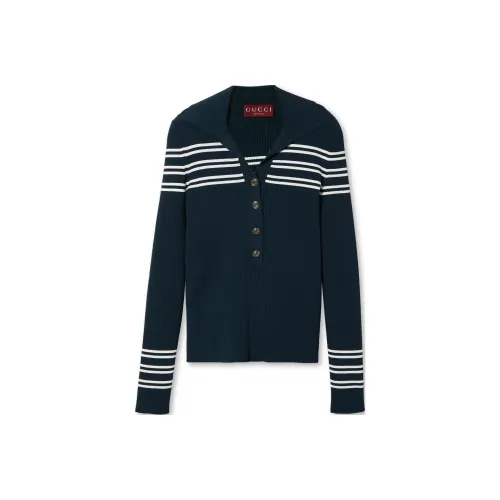 GUCCI SS24 Поло Женское Темно-синий