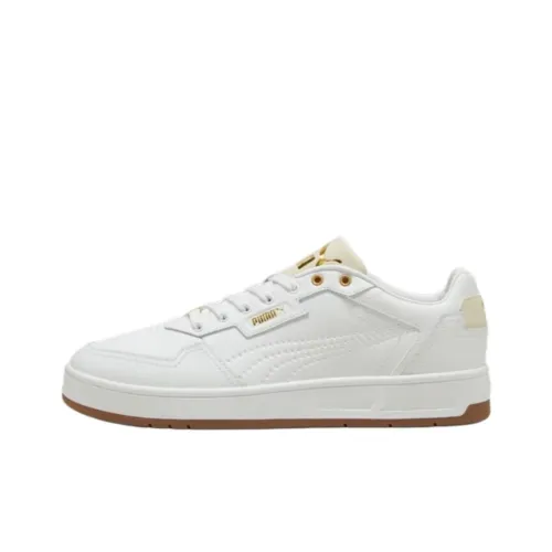 PUMA Court Classic Устойчивые к истиранию Низкие Кроссовки для скейтбординга Унисекс Белые