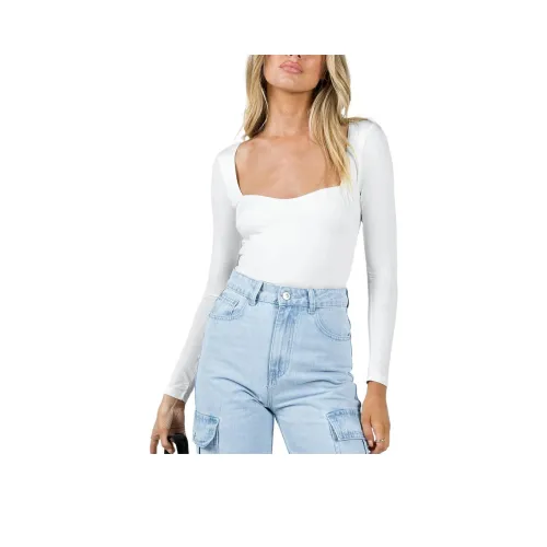 PRINCESS POLLY ALBERTA Длинный рукав Комбинезон Женский Белый White